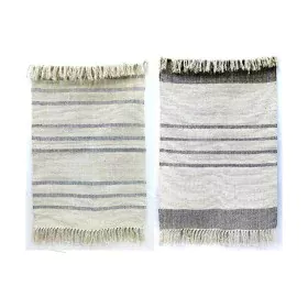 Tappeto DKD Home Decor 160 x 230 x 0,75 cm Grigio Poliestere Bianco Frange Boho (2 Unità) di DKD Home Decor, Tappeti - Rif: S...