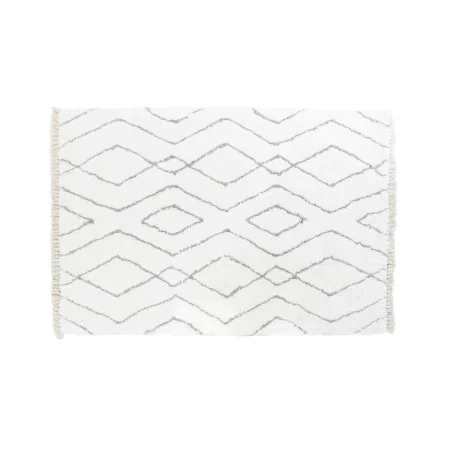 Alfombra DKD Home Decor Blanco Gris Rombos Scandi Ø 9,4 cm 120 x 180 x 3 cm de DKD Home Decor, Alfombras infantiles - Ref: S3...