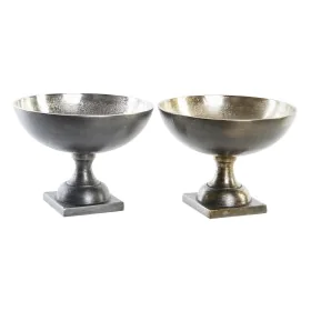 Centre de Table DKD Home Decor 25 x 25 x 19 cm Argenté Doré Moderne (2 Unités) de DKD Home Decor, Objets de décoration - Réf ...