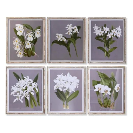 Cadre DKD Home Decor Sapin Verre 50 x 60 x 2,8 cm 50 x 2,8 x 60 cm Fleurs (6 Pièces) de DKD Home Decor, Impressions sur toile...