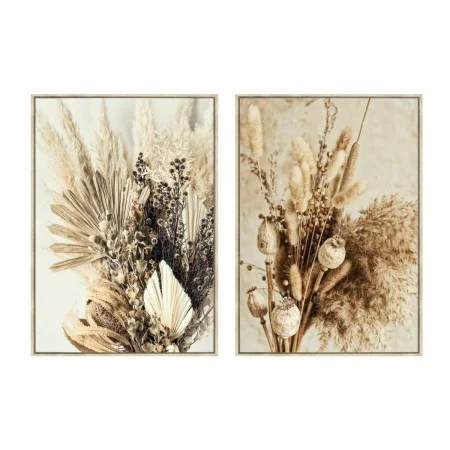 Pintura DKD Home Decor Flor 80 x 4 x 120 cm Escandinavo (2 Unidades) de DKD Home Decor, Impressões sobre tela - Ref: S3038872...