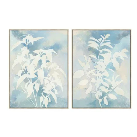 Pintura DKD Home Decor 90 x 4 x 120 cm Folha de planta Escandinavo (2 Unidades) de DKD Home Decor, Impressões sobre tela - Re...