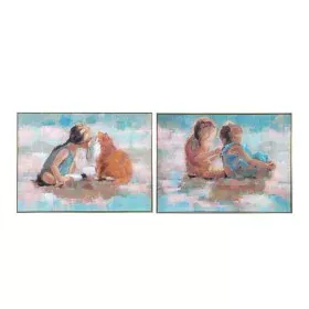 Toile DKD Home Decor 80 x 3,5 x 60 cm Enfants Shabby Chic (2 Unités) de DKD Home Decor, Impressions sur toile - Réf : S303895...