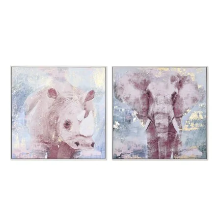 Painting DKD Home Decor 103 x 4,5 x 103 cm Elephant Modern (2 Units) by DKD Home Decor, Prints on Canvas - Ref: S3039025, Pri...