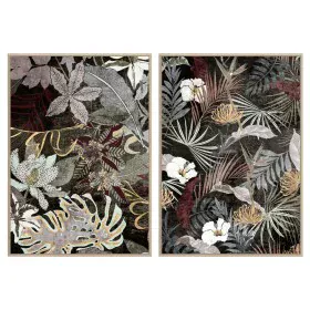 Pintura DKD Home Decor Tropical Folha de planta 83 x 4,5 x 122,5 cm 83 x 4,5 x 123 cm (2 Unidades) de DKD Home Decor, Impress...