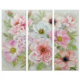 Cadre DKD Home Decor Fleurs 60 x 3 x 150 cm Shabby Chic (3 Pièces) de DKD Home Decor, Impressions sur toile - Réf : S3039083,...