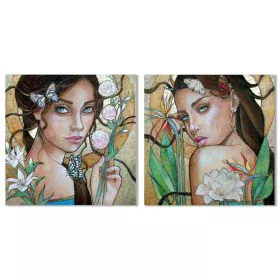 Painting DKD Home Decor Lady Tropical 80 x 3 x 80 cm (2 Units) by DKD Home Decor, Prints on Canvas - Ref: S3039094, Price: 53...