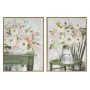 Pintura DKD Home Decor Shabby Chic Vaso 60 x 3,5 x 80 cm (2 Unidades) de DKD Home Decor, Impressões sobre tela - Ref: S303912...