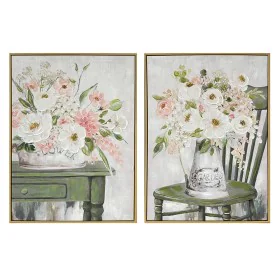 Painting DKD Home Decor Shabby Chic Vase 60 x 3,5 x 80 cm (2 Units) by DKD Home Decor, Prints on Canvas - Ref: S3039125, Pric...