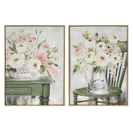 Cadre DKD Home Decor Shabby Chic Vase 60 x 3,5 x 80 cm (2 Unités) de DKD Home Decor, Impressions sur toile - Réf : S3039125, ...