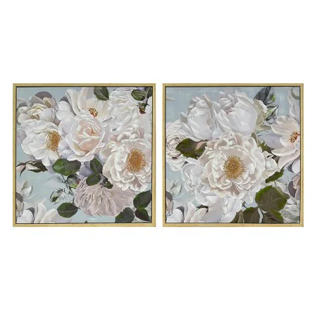 Painting DKD Home Decor 80 x 4 x 80 cm Flowers Shabby Chic (2 Units) by DKD Home Decor, Prints on Canvas - Ref: S3039127, Pri...