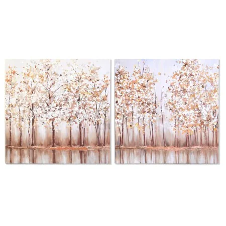 Toile DKD Home Decor Arbres Traditionnel 90 x 2 x 90 cm (2 Unités) de DKD Home Decor, Impressions sur toile - Réf : S3039144,...