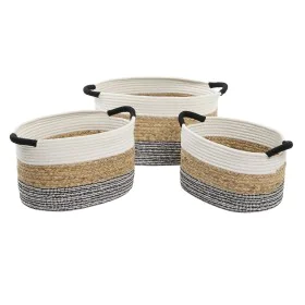 Set de basket DKD Home Decor Beige Coton Fibre naturelle (42 x 32 x 24 cm) (3 Pièces) de DKD Home Decor, Boîtes - Réf : S3039...