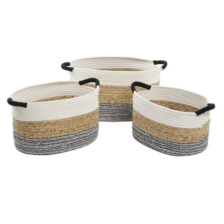 Korb-Set DKD Home Decor Beige Baumwolle Naturfaser (42 x 32 x 24 cm) (3 Stücke) von DKD Home Decor, Boxen & Kästen - Ref: S30...