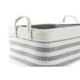 Basket set DKD Home Decor Stripes Grey Cotton (40 x 30 x 23 cm) (2 Pieces) by DKD Home Decor, Boxes - Ref: S3039170, Price: 4...