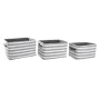 Conjunto de Cestas DKD Home Decor Cinzento Riscas Algodão (42 x 32 x 25 cm) (3 Peças) de DKD Home Decor, Caixas - Ref: S30391...