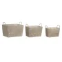 Basket set DKD Home Decor Beige Metal 39 x 29 x 31 cm 3 Pieces by DKD Home Decor, Storage boxes and chests - Ref: S3039177, P...