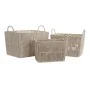 Juego de Cestas DKD Home Decor Beige Metal 39 x 29 x 31 cm 3 Piezas de DKD Home Decor, Cajas y arcones de almacenaje - Ref: S...