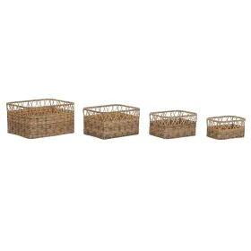 Korb-Set DKD Home Decor natürlich Metall Polyäthylen 42 x 32 x 22 cm 4 Stücke von DKD Home Decor, Aufbewahrungsboxen und -tru...