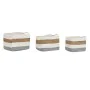 Conjunto de Cestas DKD Home Decor Branco Fibra natural 36 x 27 x 27 cm 3 Peças de DKD Home Decor, Caixas e baús de arrumação ...