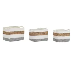 Juego de Cestas DKD Home Decor Blanco Fibra natural 36 x 27 x 27 cm 3 Piezas de DKD Home Decor, Cajas y arcones de almacenaje...