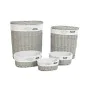 Set of Baskets DKD Home Decor White Grey wicker 51 x 37 x 56 cm 52 x 38 x 57 cm (5 Pieces) by DKD Home Decor, Boxes - Ref: S3...