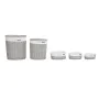 Set of Baskets DKD Home Decor White Grey wicker 51 x 37 x 56 cm 52 x 38 x 57 cm (5 Pieces) by DKD Home Decor, Boxes - Ref: S3...