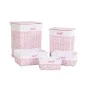 Conjunto de Cestos DKD Home Decor Cor de Rosa Poliéster Infantil vime (44 x 34 x 56 cm) de DKD Home Decor, Cestos para fornos...