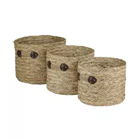 Conjunto de Cestas DKD Home Decor Zostera marina (35 x 35 x 28 cm) de DKD Home Decor, Caixas - Ref: S3039245, Preço: 50,26 €,...