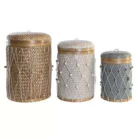 Set de basket DKD Home Decor Multicouleur Bambou Boho 46 x 46 x 58 cm de DKD Home Decor, Boîtes - Réf : S3039252, Prix : 133,...