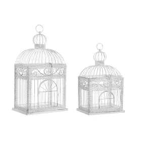 Cage DKD Home Decor Blanc Métal 28 x 20 x 54 cm de DKD Home Decor, Cages - Réf : S3039335, Prix : 66,13 €, Remise : %