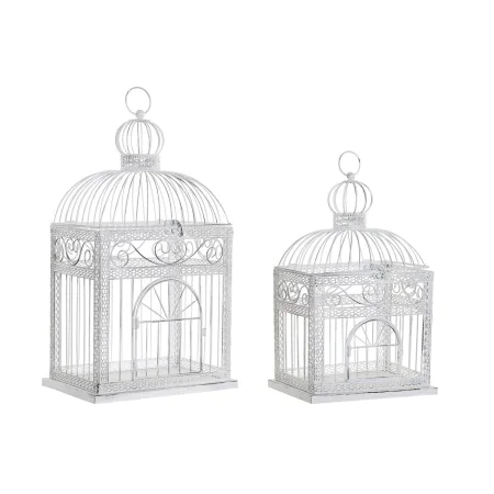 Cage DKD Home Decor Blanc Métal 28 x 20 x 54 cm de DKD Home Decor, Cages - Réf : S3039335, Prix : 66,13 €, Remise : %