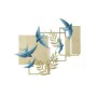 Decoración de Pared DKD Home Decor Azul Dorado Metal Pájaro Glamour (84,5 x 8,3 x 72,4 cm) de DKD Home Decor, Adornos - Ref: ...