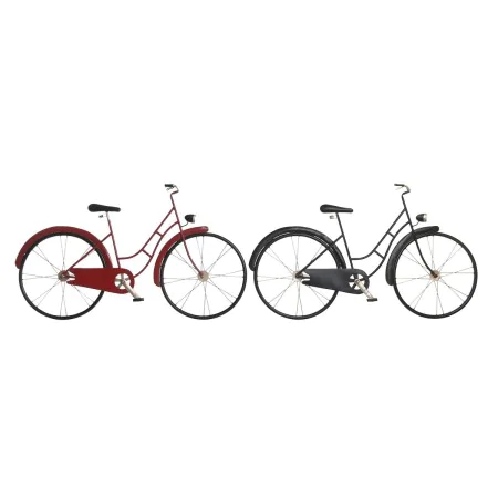 Figura Decorativa DKD Home Decor 79,5 x 4 x 47 cm Rojo Negro Bicicleta Vintage (2 Unidades) de DKD Home Decor, Adornos - Ref:...