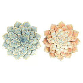 Wall Decoration DKD Home Decor 61 x 8 x 61 cm Flower Blue Orange Shabby Chic (2 Units) by DKD Home Decor, Ornaments - Ref: S3...