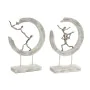 Statua Decorativa DKD Home Decor 32,5 x 10 x 47 cm Argentato Bianco Ballerina Classica Moderno Decapaggio (2 Unità) di DKD Ho...