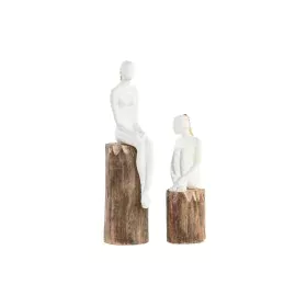 Figurine Décorative DKD Home Decor Femme Marron Blanc (2 Unités) de DKD Home Decor, Objets de décoration - Réf : S3039497, Pr...