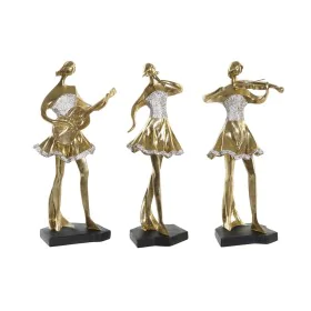 Figura Decorativa DKD Home Decor Música 20 x 12 x 41,5 cm Bailarina Dourado Romântico (3 Unidades) de DKD Home Decor, Adornos...