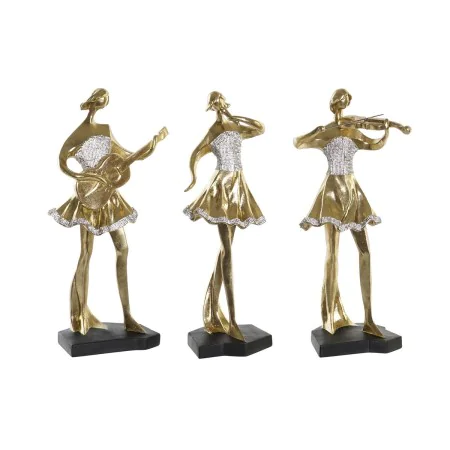 Figurine Décorative DKD Home Decor Musique 20 x 12 x 41,5 cm Ballerine Doré Romantique (3 Unités) de DKD Home Decor, Objets d...