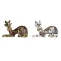 Decorative Figure DKD Home Decor White Golden Cat 22,5 x 8 x 15 cm (2 Units) by DKD Home Decor, Ornaments - Ref: S3039567, Pr...