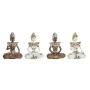 Decorative Figure DKD Home Decor 20,5 x 10,5 x 28,5 cm Brown Buddha White Oriental (4 Pieces) by DKD Home Decor, Ornaments - ...