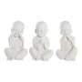 Figura Decorativa DKD Home Decor 24 x 22 x 39 cm Blanco Monje Oriental (3 Piezas) de DKD Home Decor, Adornos - Ref: S3039605,...