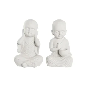 Figura Decorativa DKD Home Decor 25,5 x 19 x 39 cm Branco Monge Oriental (2 Unidades) de DKD Home Decor, Adornos - Ref: S3039...