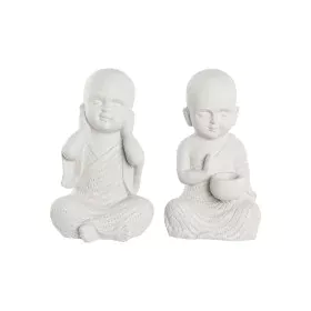 Statua Decorativa DKD Home Decor 25,5 x 19 x 39 cm Bianco Frate Orientale (2 Unità) di DKD Home Decor, Soprammobili - Rif: S3...