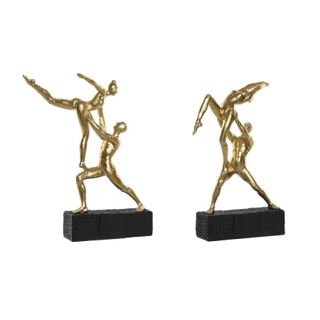 Figura Decorativa DKD Home Decor 21 x 5,5 x 25,5 cm Negro Dorado Gimnasta (2 Unidades) de DKD Home Decor, Adornos - Ref: S303...