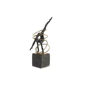 Decorative Figure DKD Home Decor Black Golden Metal Resin Modern (17 x 14 x 42,5 cm) by DKD Home Decor, Ornaments - Ref: S303...