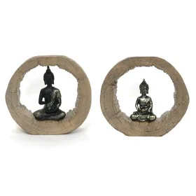 Deko-Figur DKD Home Decor Schwarz natürlich Buddha 20,5 x 6 x 18,5 cm (2 Stück) von DKD Home Decor, Ornamente - Ref: S3039643...