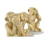 Decorative Figure DKD Home Decor White Golden Tropical Monkeys 10,5 x 10,5 x 18,5 cm (3 Pieces) by DKD Home Decor, Ornaments ...