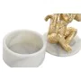 Decorative Figure DKD Home Decor White Golden Tropical Monkeys 10,5 x 10,5 x 18,5 cm (3 Pieces) by DKD Home Decor, Ornaments ...