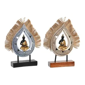 Figurine Décorative DKD Home Decor 18,5 x 5,6 x 30,5 cm Beige Bleu Buda Oriental (2 Unités) de DKD Home Decor, Objets de déco...